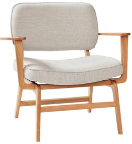 Fotoliu cu structură din lemn de stejar Hübsch Haze, gri