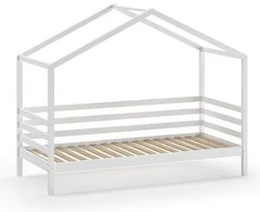 Pat Căsuță cu Protecție, Alb, 90 x 200 cm, Pin Masiv – Dallas – Vipack