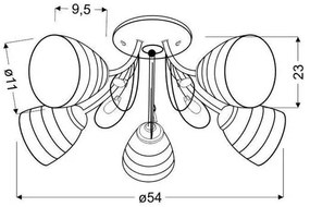Lustră aplicată SIMPLI 5xE27/40W/230V