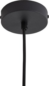 Lampă suspendată de design neagră cu sticlă verde - Kemner