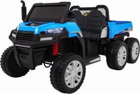 Masinuta Electrica cu acumulator pentru copii NOVOKIDS™ Farmer Beast Buggy, 6 roti, 2 locuri, Cu remorca si faruri luminoase, Roti din Cauciuc EVA,