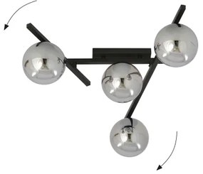 Plafonieră SMART 4xE14/10W/230V negru/gri