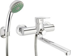 Tubo Baterie de lavoar-cadă, montare pe perete, cu set de duș Finisaj: Crom BUT_057M