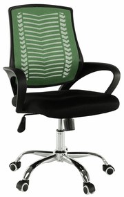 Scaun de birou Imela 62 cm verde cu negru si crom
