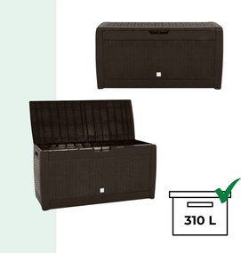 Cutie de depozitare RATO, 310L, 119x48x60cm, maro Prosperplast