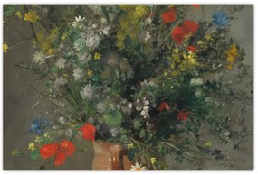Tablou - Auguste Renoir,  Flowers in a Vase, reproducere (90x60 cm)