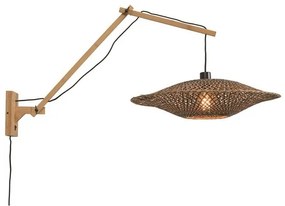 Aplica din bambus cu brat articulat Bali orizontal L natur, 60cm