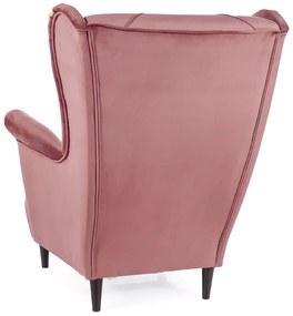 Fotoliu roz vintage pentru TV LADY VELVET