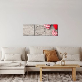 Tablou - Inimioare (cu ceas) (90x30 cm)