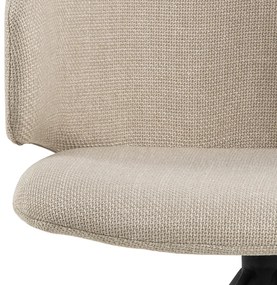 MAZZONI EXPORT NELA Bej (material Basel 24)/picioare negre - SCAUN MODERN ÎMPLĂTIT ROTATIV TAPIȚAT PENTRU SALON/LIVING/BIROU BOHO