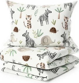 Lenjerie de pat din bumbac pentru patut Renforce JUNGARI crem Dimensiune lenjerie de pat: 45 x 65 cm | 90 x 135 cm