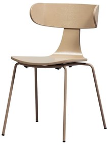 Scaun de dining în culoare naturală stivuibil cu aspect de lemn de frasin Form – WOOOD