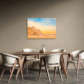 Tablou pe sticlă cu piramidele din Egipt (70x50 cm)