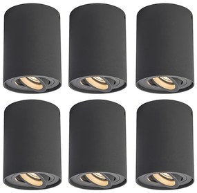 Set de 6 spoturi inteligente gri închis inclusiv WiFi GU10 - Rondoo up