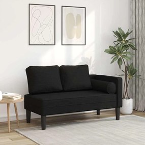 vidaXL Șezlong cu perne, negru, material textil