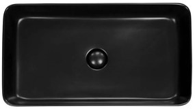 Lavoar pe blat negru mat 68 cm, dreptunghiular, Fluminia My Black Square