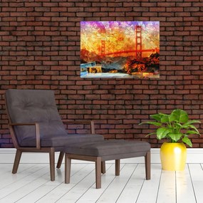 Tablou pe sticlă - Golden Gate, SanFrancisco, California (70x50 cm)