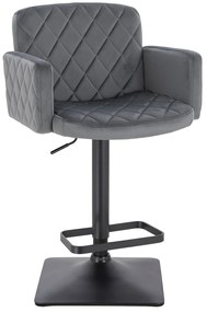 HR802KW Scaun Grafit din Catifea cu Bază Neagră