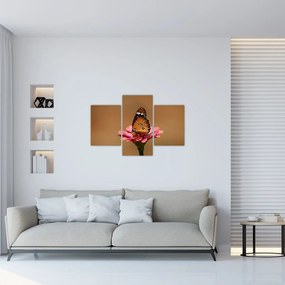Tablou cu fluture pe floare (90x60 cm)