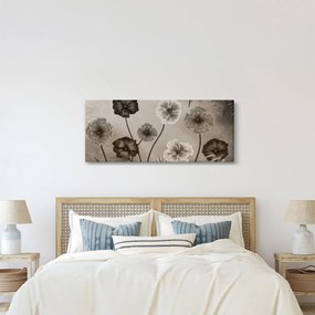 Tablou - Flori desenate (120x50 cm)