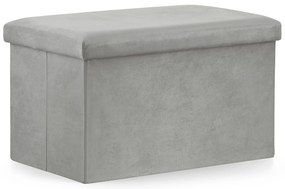 Taburet pliabil gri FURELA VELVET XL 60 x 38 x 38 cm