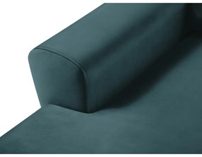 Colțar petrol extensibil, cu spațiu de depozitare cu tapițerie din catifea (cu colț pe partea stângă, cu șezlong) Kyoto – Cosmopolitan Design