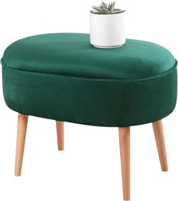 Taburet MOILE, stofa catifelata verde, 63x44x47 cm