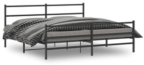 355388 vidaXL Cadru pat metalic cu tăblii de cap/picioare , negru, 183x213 cm