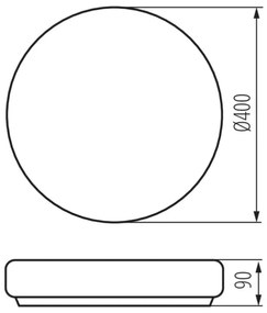 Plafonieră pentru baie PERAZ 2xE27/15W/230V d. 40 cm IP44 Kanlux 8814