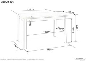 Masa Adam stejar cremona torro/casmir L120xl68 cm