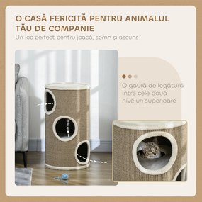 PawHut Ansamblu pentru pisici, Turn din Sisal pentru animale de companie cu planforme cu invelis moale | Aosom Romania