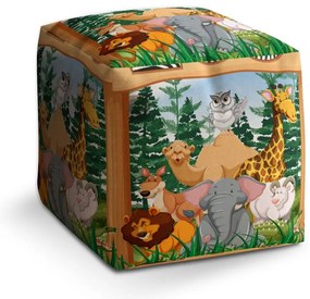 Taburet Cube grădină zoologică, colorat