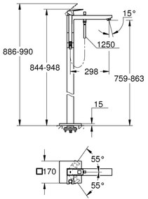 GROHE EUROCUBE baterie pentru cadă 298 mm, crom lucios — 23672001