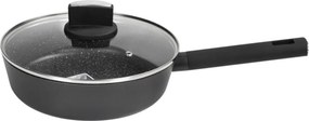 Cratita Zilan ZLN0881 Negru cu invelis din marmura, 5 straturi, 26 cm si maner fin la atingere, 3.1L