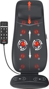 Perna de masaj Shiatsu RENPHO Neck & Back Massage Cushion - S-, 48W, 4 zone, 3 niveluri, Incalzire pana la 45°C, Reglabila, Telecomanda, Negru