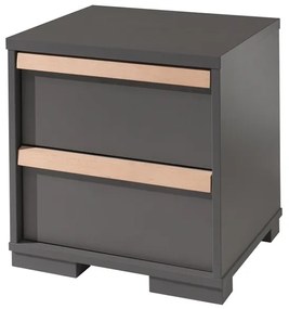 Set LONDON în antracit format dintr-un Pat copii (90x200) cu sertar, noptieră, Dulap camera copii cu 3 uși, birou și cărucior de birou și bibliotecă.