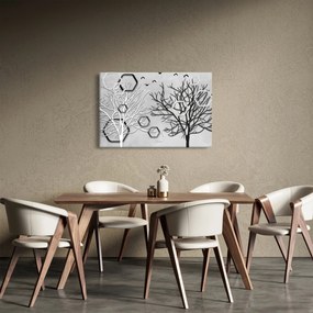 Tablou abstract cu pomi (90x60 cm)