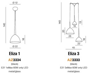 Pendul design modern Eliza 1 ZZ AZ3334