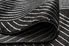 Exclusiv EMERALD covor A0084 glamour, stilat, linii, geometric negru / argint