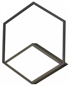 Aplica perete moderna neagra minimalista cub Kubick M