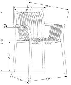 Scaun de bucaterie Lamar, gri