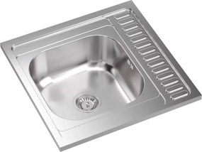 Chiuveta inox incastrata Quadron Sean 116 o cuva cu picurator finisaj inox satinat 60x60 cm