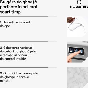 Klarstein METROPOLITAN, aparat pentru producerea gheții, 12 kg / 24 h, display digital