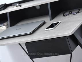Masă PC Aspart (beton + negru). 1109724