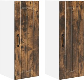 vidaXL Dulap de bucătărie 2 pcs Stejar fumuriu 30 x 31 x 80 cm