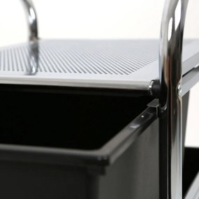 Etajeră pe roți din plastic negru-argintiu 33x79 cm – Premier Housewares
