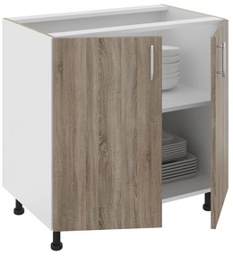 Corp Baza Karo, 2 Usi, Stejar Sonoma Inchis/Alb, 80 x 50 x 80 cm