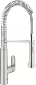 Baterie bucatarie cu pipa flexibila Grohe K7 crom periat Supersteel