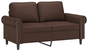 Canapea cu 2 locuri, maro, 120 cm, piele ecologica Maro, 152 x 77 x 80 cm