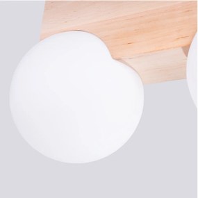 Plafonieră albă/în culoare naturală cu abajur din sticlă ø 12 cm Solum – Sollux